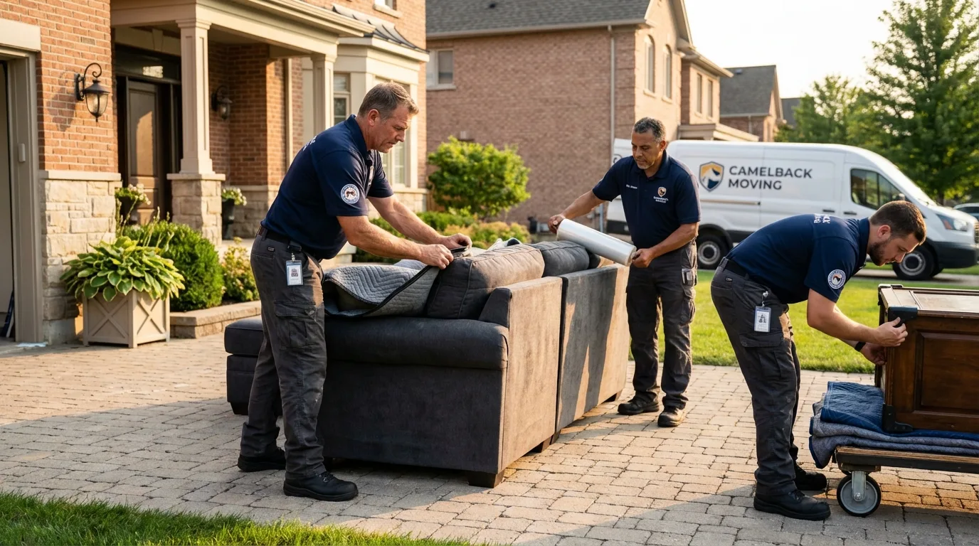Large estate moving crew wrapping furniture in Landing, NJ